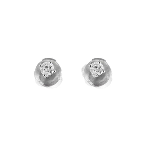 Boucles d'oreilles Puce d'oreille or blanc Diamant 58 Facettes LP1059
