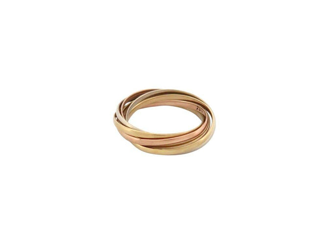 Bague 53 vintage bague CARTIER trinity sept anneaux semainier en 3 ors 18k t53 58 Facettes 267458