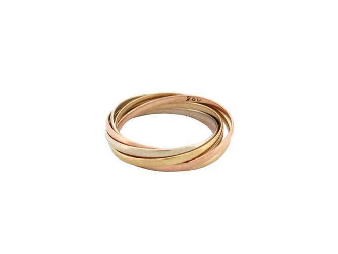 Bague 53 vintage bague CARTIER trinity sept anneaux semainier en 3 ors 18k t53 58 Facettes 267458