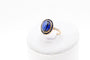 Bague Bague or jaune, platine, saphir cabochon 58 Facettes 250101