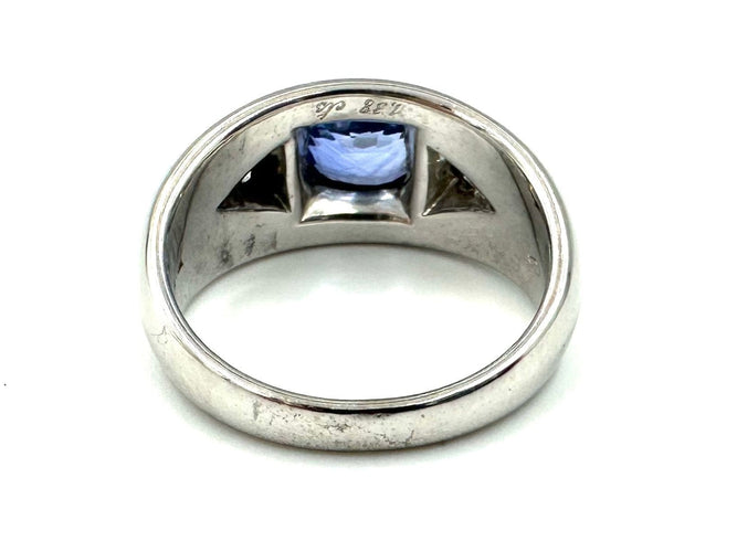 Bague BVLGARI. Bague vintage or blanc, saphir et diamants 58 Facettes