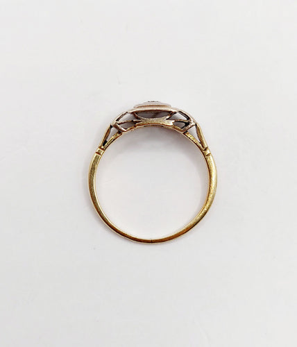 Bague 49.5 Bague Art Déco or deux tons, diamant 58 Facettes A05340