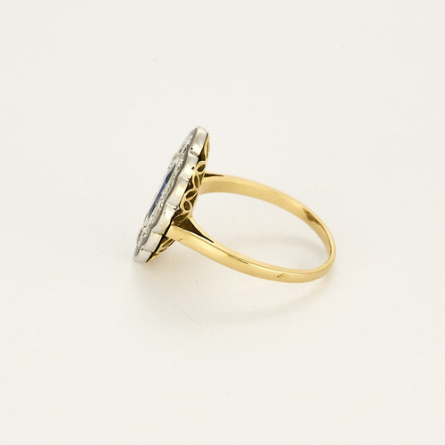Bague 56 Bague en Or jaune, saphir, diamants et onyx 58 Facettes B250679