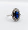 Bague 56.5 Bague marguerite antique, Platine, saphir synthétique et diamants taille roses (circa 1910) pompadour 58 Facettes A05897