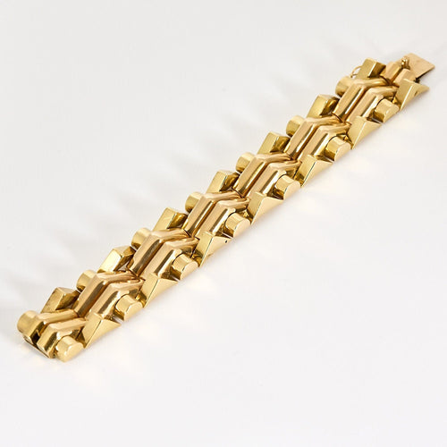 Bracelet Bracelet tank en or jaune et or rose 58 Facettes FON2410