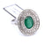 Bague 53 BAGUE en OR BLANC 18 KT - ÉMERAUDE et DIAMANTS ''ART DÉCO'' 58 Facettes