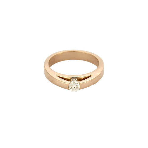 Bague 54,5 Bague jonc en or rose et diamants 58 Facettes CAL22182