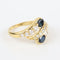Bague 55 Bague vintage en or jaune 18 carats avec diamants et saphirs 58 Facettes 131144