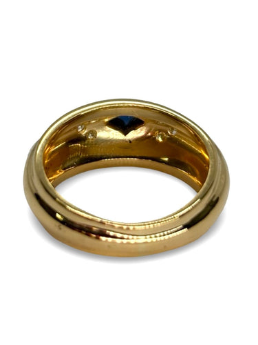 Bague 50 Bague Chaumet or jaune saphir cabochon et diamants 0,09 ct 58 Facettes 972