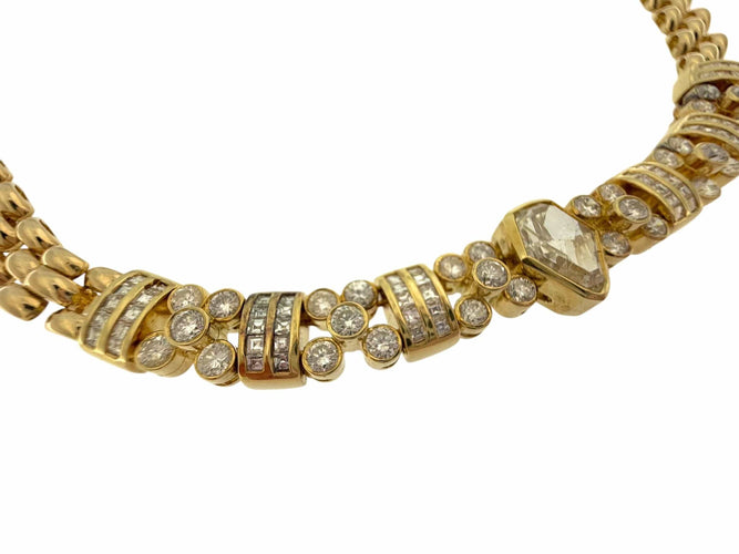 Collier Collier en or jaune certifié HRD avec 5,00 carats de diamants naturel 58 Facettes
