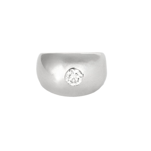 Bague 52,5 Bague dôme en or blanc et diamant 58 Facettes LAV1846