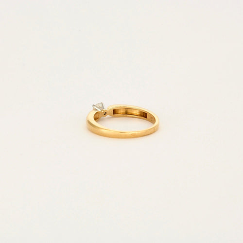 Bague 50 Bague solitaire jonc en or jaune 58 Facettes
