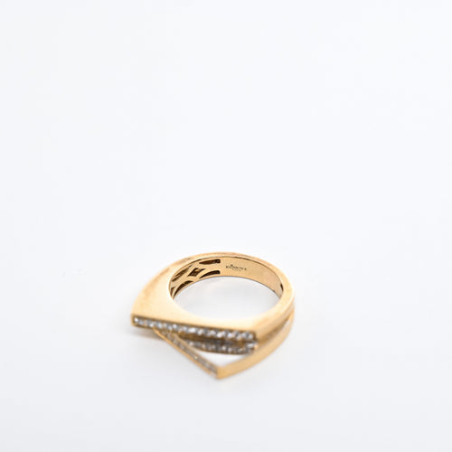 Bague 54 RAINBOW K - Bague or jaune, or blanc et diamants 58 Facettes 85787