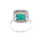 Bague 54 Bague ancienne, émeraude, platine et diamants. 58 Facettes 34441