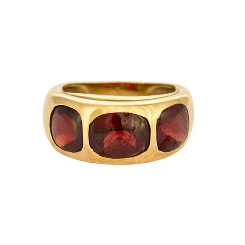 Bague 52.5 Bague jonc or jaune et grenat almandin 58 Facettes COL2882
