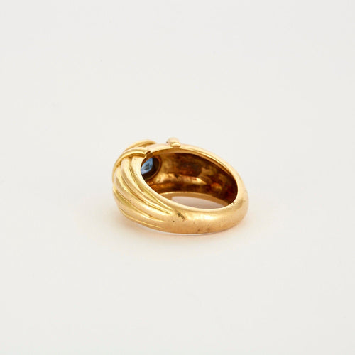 Bague 52 Bague Oeil Bleu or jaune et saphir 58 Facettes LP777/15