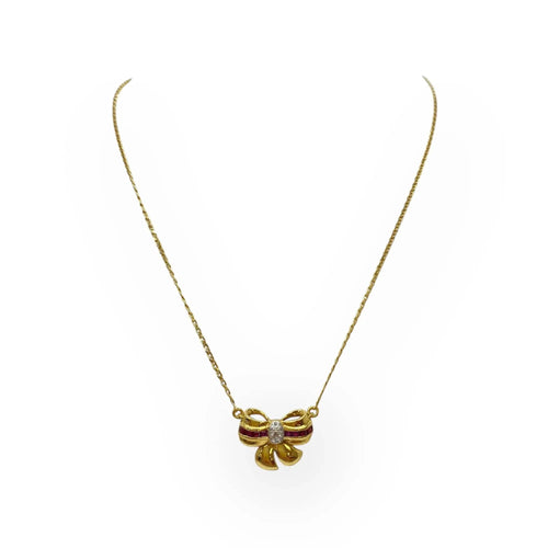 Collier Collier noeud rubis et diamants 58 Facettes 330078134