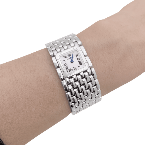 Montre Montre Cartier "Panthère ruban" en acier et nacre. 58 Facettes 34465