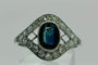 Bague 58 Bague en platine avec un saphir et des diamants 58 Facettes 50297