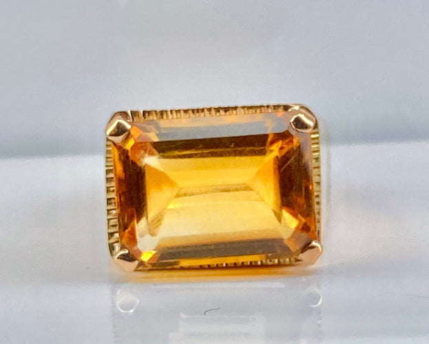 Bague 56 Bague en or jaune, topaze jaune 58 Facettes AB612
