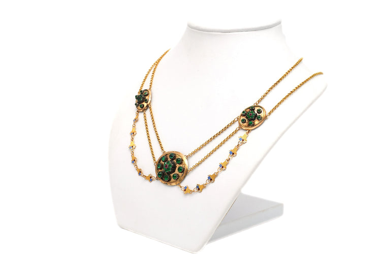 Collier Collier Napoléon III en or jaune 18 carats et émail serti de strass 58 Facettes 13650