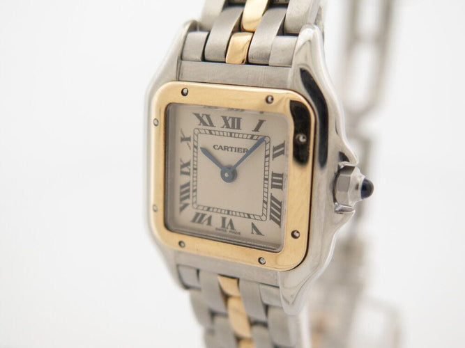 Montre vintage montre CARTIER panthere pm 23 mm 166921 or et acier quartz 58 Facettes 266689