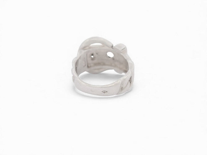 Bague 51 vintage bague HERMES boucle de ceinture t51 en argent 6.9gr  buckle 58 Facettes 271102