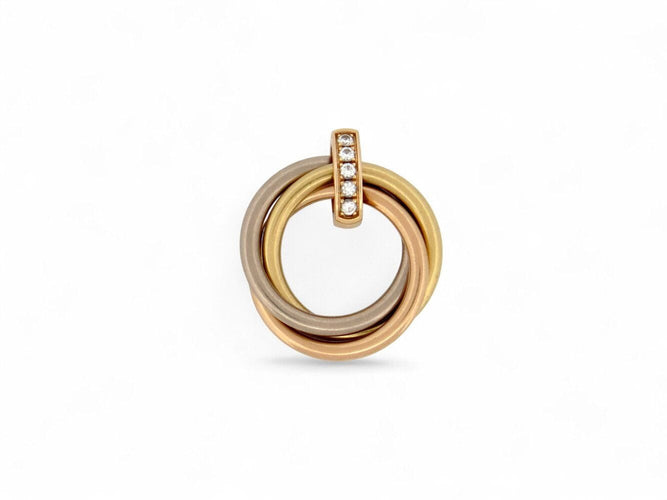 Collier collier CARTIER trinity 3 ors 18k 5 diamants 0.06ct chaine 9.74gr 58 Facettes 271145