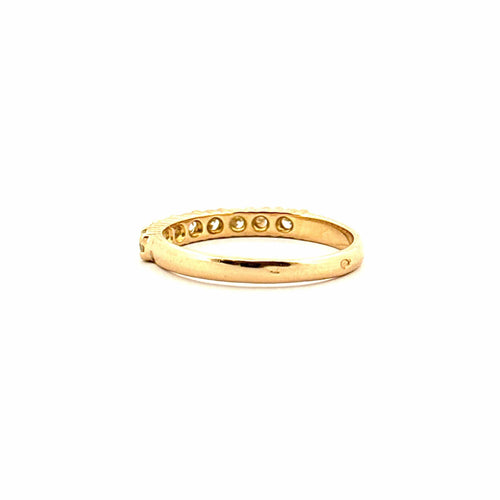Bague 55 Demi alliance en diamants or jaune 58 Facettes
