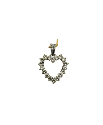Pendentif Pendentif ancien cœur ajouré serti de diamants 58 Facettes