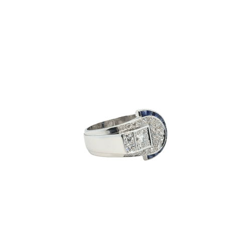 Bague 58 Art Déco - Bague platine - Diamants et Saphirs 58 Facettes 1.0000782/1