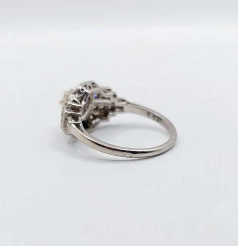 Bague 55 Bague tank Art déco en platine et diamant 0,25 carat (circa 1920) 58 Facettes A06508