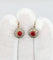 Boucles d'oreilles Dormeuses marguerite antique or rose pierre rouge et diamants 58 Facettes A00730