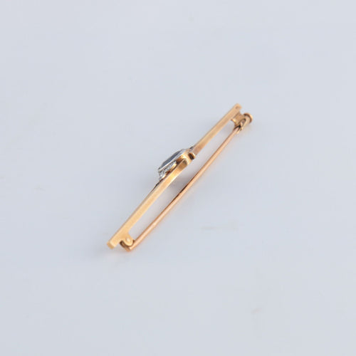 Broche Broche or jaune, saphir et diamants 58 Facettes