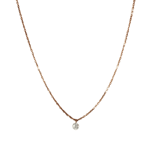 Collier Collier n° 104 - Collier en or rose 18 carats et diamant 58 Facettes