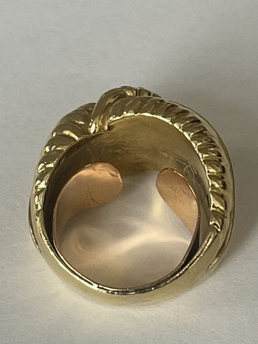 Bague 51 Bague Feuillage Or Jaune Diamants 58 Facettes LOT 6136