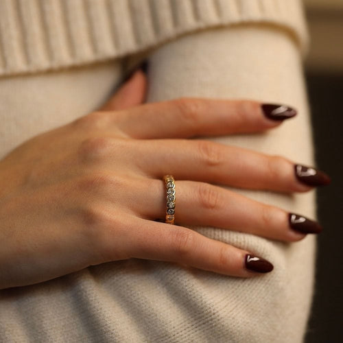 Bague 54 Alliance en or jaune Diamants brillants 58 Facettes