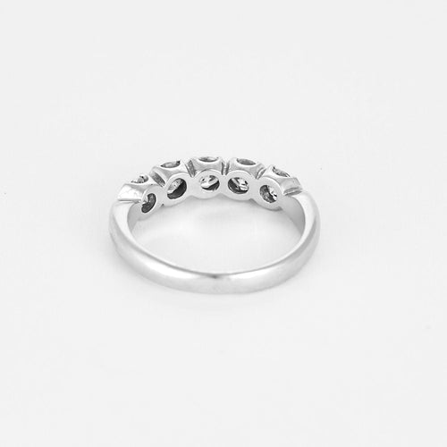Bague 55 Alliance or blanc et diamants 58 Facettes ENG11286