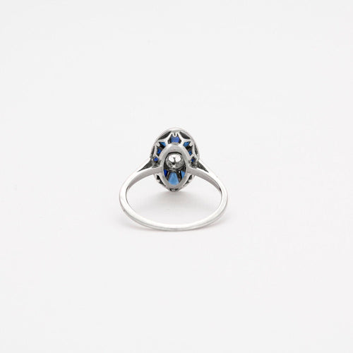 Bague Bague platine art déco saphir diamant 58 Facettes