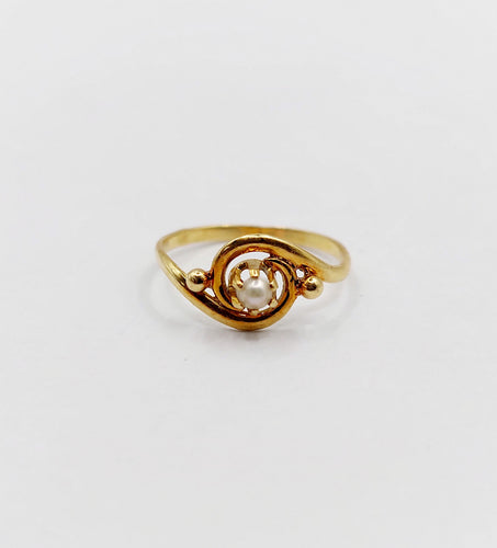 Bague 41 MINI bague antique or perle et monture tourbillon (circa 1900) 58 Facettes A06300