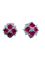 Boucles d'oreilles Boucles d'Oreille 8 Rubis Taille "coeur",  Diamants, Or 18 Carat 58 Facettes 7831 A