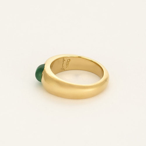 Bague 56 Bague jonc en or jaune et émeraude 58 Facettes GU284