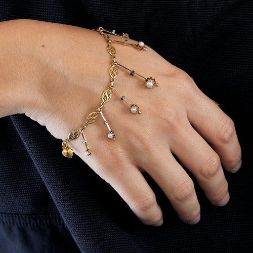 Bracelet Bracelet 3 ors et perle 58 Facettes LP525