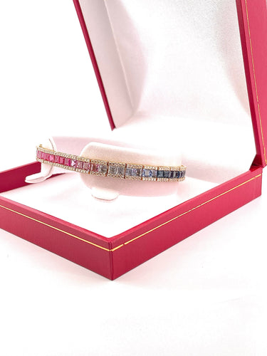 Bracelet Bracelet raimbow or 18 carats multi-saphirs et diamants 58 Facettes