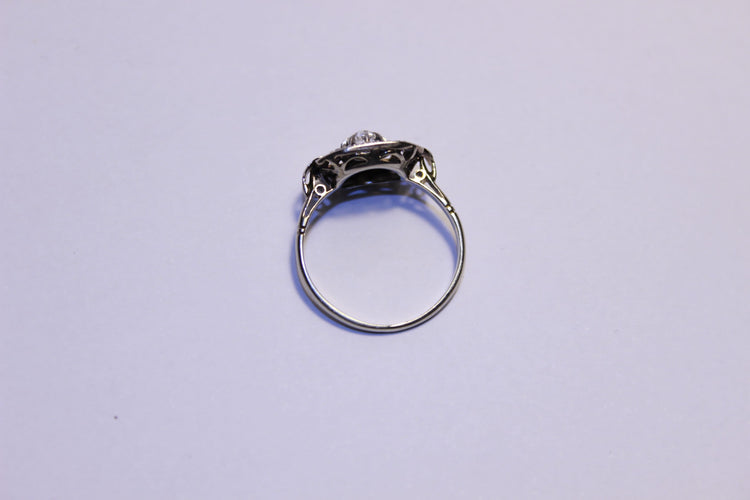 Bague 53 Bague Or blanc Oxyde de zirconium 58 Facettes