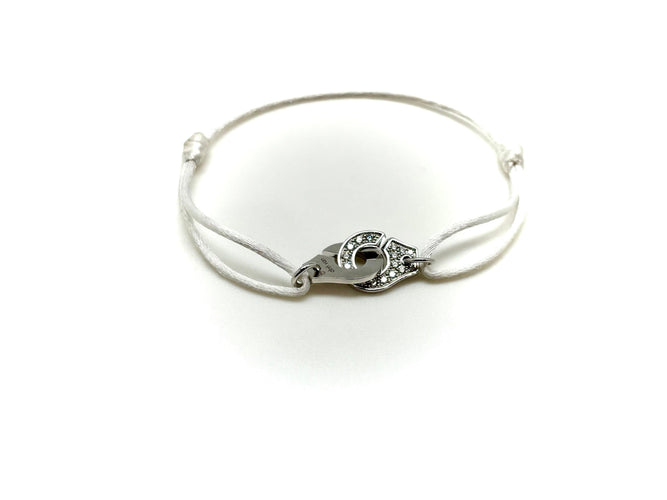 Bracelet DINH VAN - Bracelet menottes or blanc diamants 58 Facettes M8912