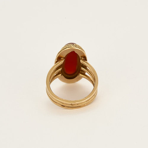 Bague 52 Bague en or jaune et cornaline 58 Facettes SQU3537X2