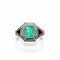 Bague 52 Bague Art Déco en platine ornée d'onyx, de diamants et d'une émeraude 58 Facettes 50389