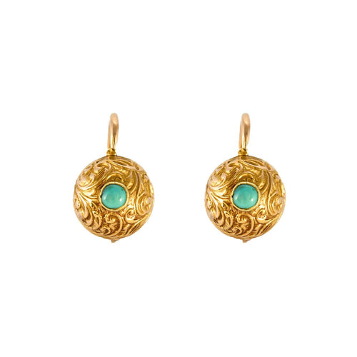 Boucles d'oreilles Paire boucles oreilles turquoise or jaune 58 Facettes 2274444