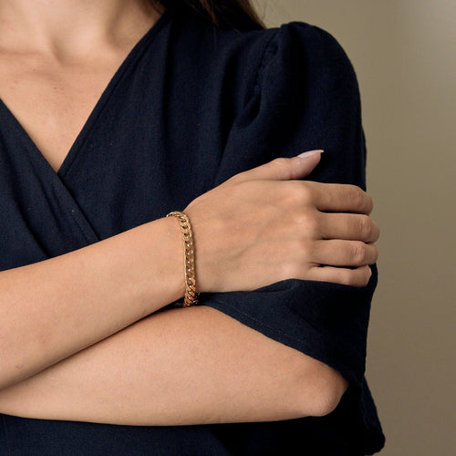 Bracelet Charmant Bracelet gourmette en or rose 58 Facettes ENG11131